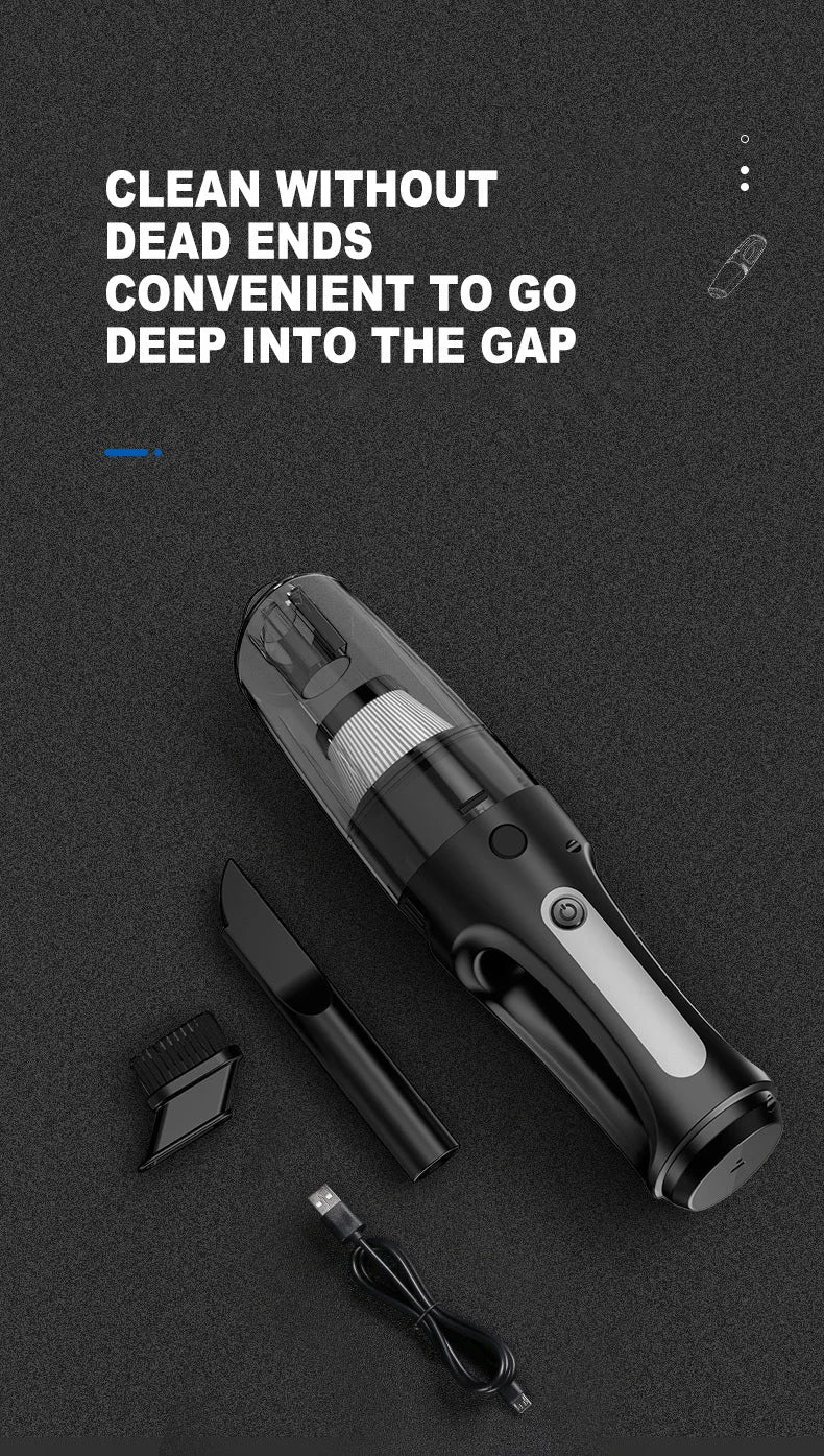 ⚡ Kabelloser Handstaubsauger – Starke Saugkraft, Tragbar & Dual-Use für Auto & Zuhause 🚗🏠