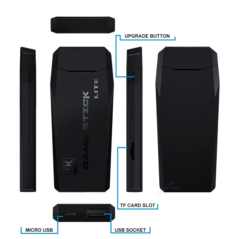 🚀 M8 GameStick Retro Video Game Console – 40.000 Spiele, 2.4G Wireless Controller, HDMI 4K