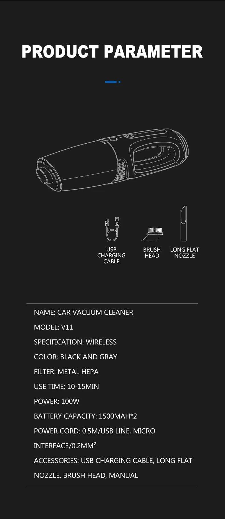 ⚡ Kabelloser Handstaubsauger – Starke Saugkraft, Tragbar & Dual-Use für Auto & Zuhause 🚗🏠