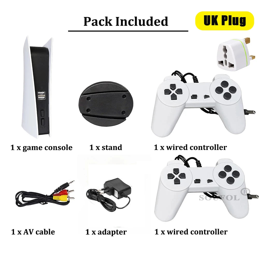 🚀 Game Station 5 Video Game Console – 200 Spiele, 8-Bit Retro, AV Output, USB Wired Controller