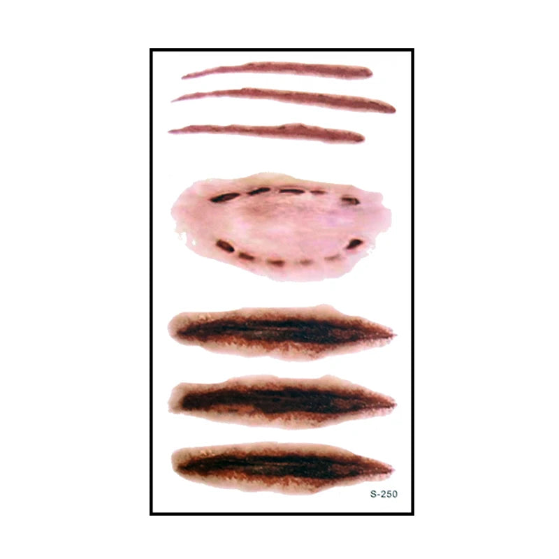 🎃 6 Stück Halloween Blutige Wunden Tattoo Sticker