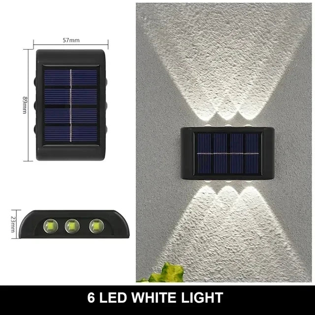 Solar LED Außenwandleuchte – 12 LEDs, Wasserdicht, Garten- & Balkonbeleuchtung, Dekorative Atmosphäre