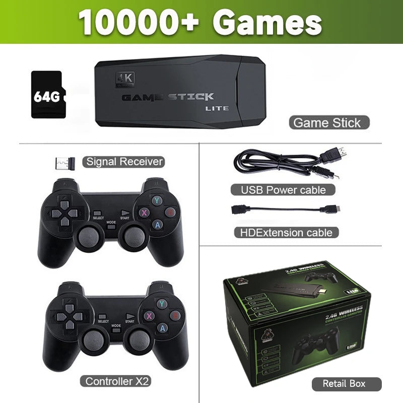 🚀 M8 Retro Game Console – 2.4G Dual Wireless Controller, 64GB, 10.000 Spiele, 4K