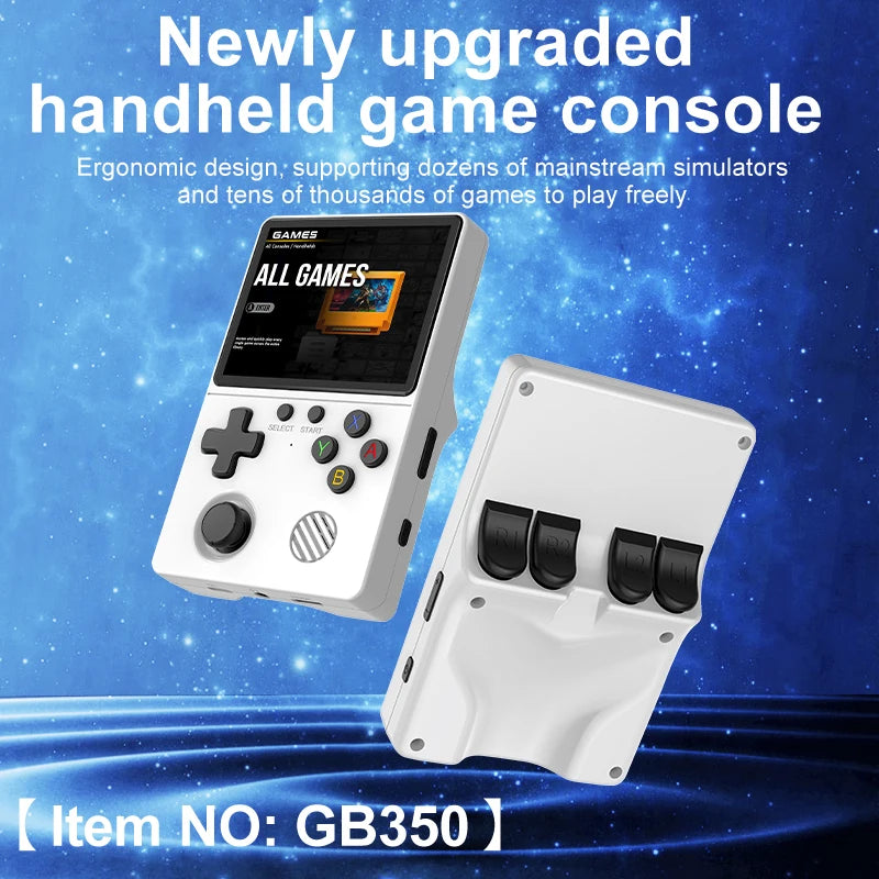 🚀 GB350 Handheld Game Console – Multi-Plattform, HD IPS Screen, 3D Joystick, Ergonomisch