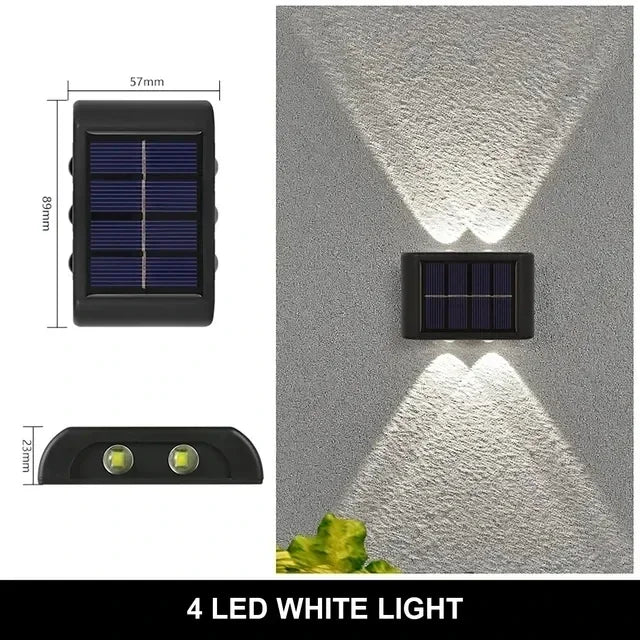 Solar LED Außenwandleuchte – 12 LEDs, Wasserdicht, Garten- & Balkonbeleuchtung, Dekorative Atmosphäre
