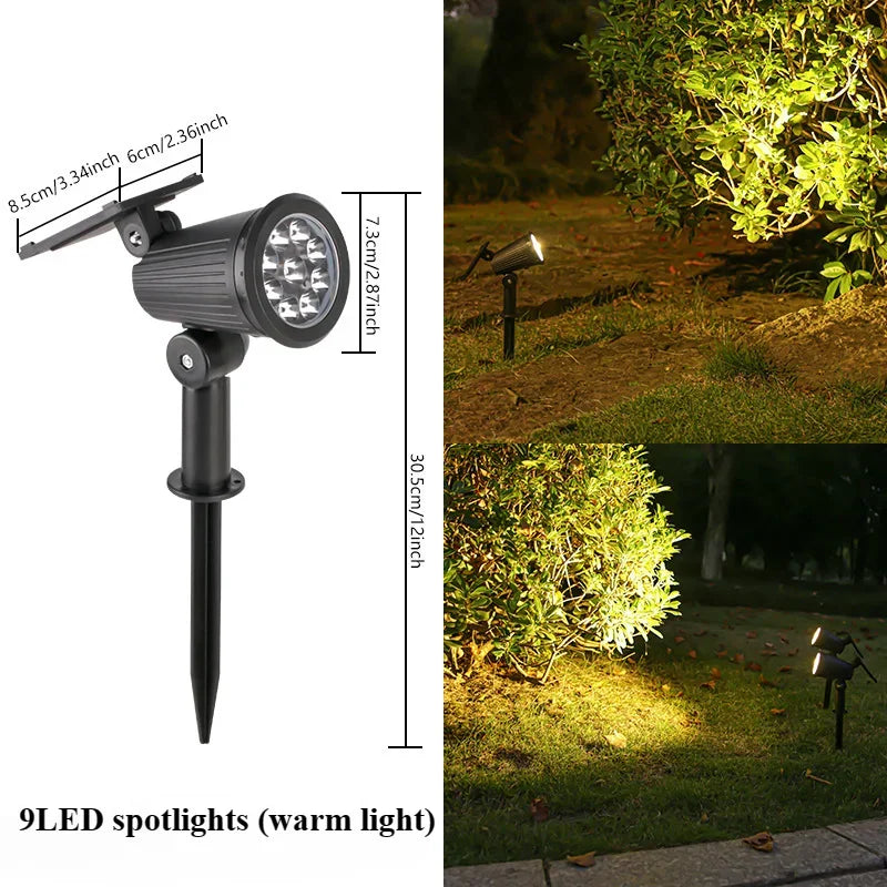 ☀️ 9 LED Solar Spotlights – Helles Licht für Garten & Outdoor