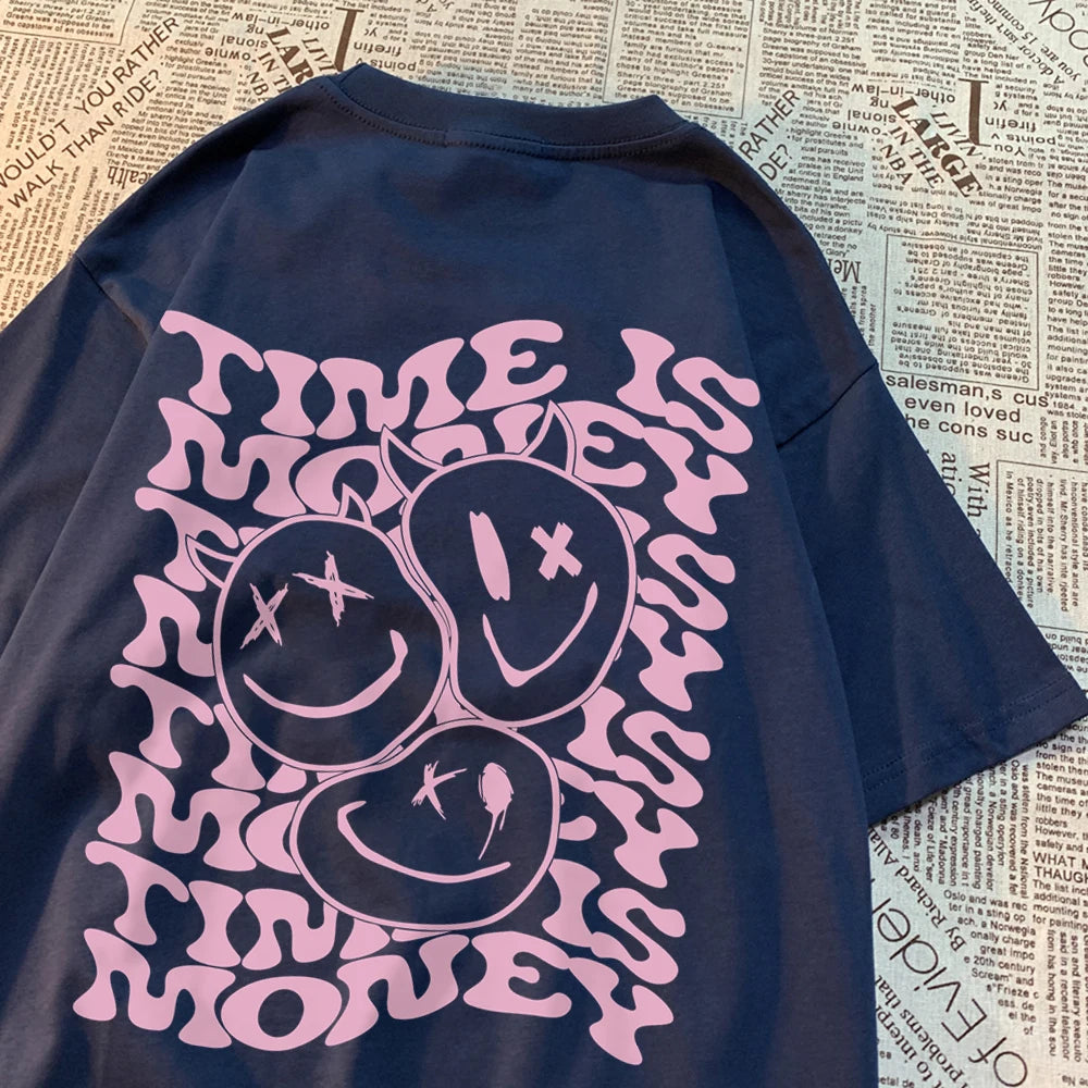 Funny “Time Is Money” Oversize T-Shirt – Unisex Sommer Basic