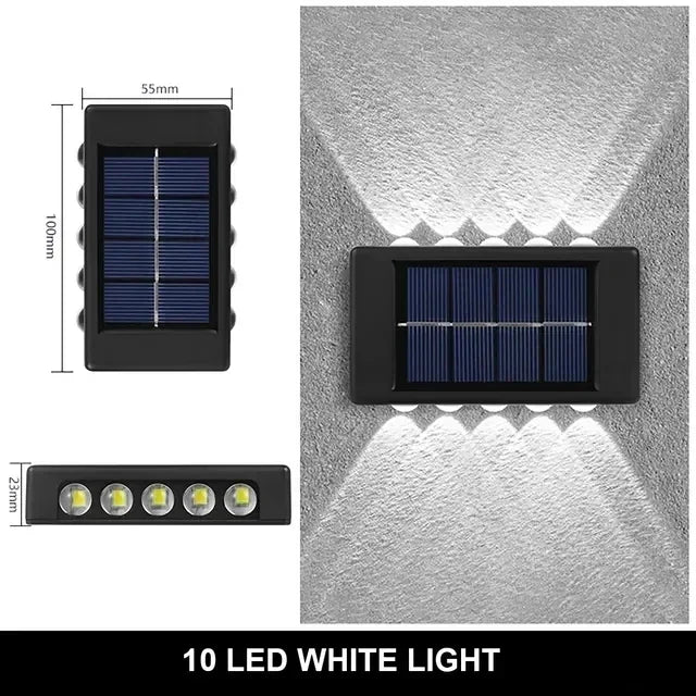 Solar LED Außenwandleuchte – 12 LEDs, Wasserdicht, Garten- & Balkonbeleuchtung, Dekorative Atmosphäre