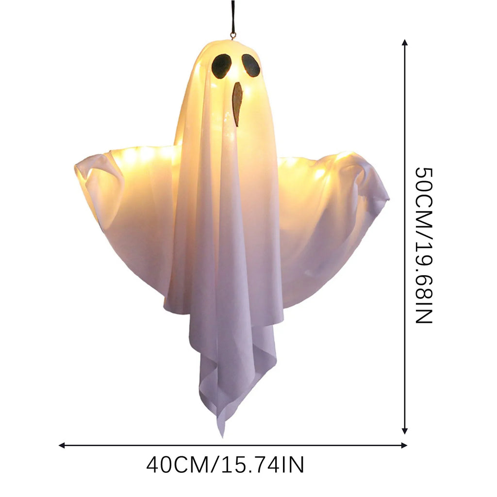👻 Leuchtender Halloween Geist – Hängedeko 50×40 cm
