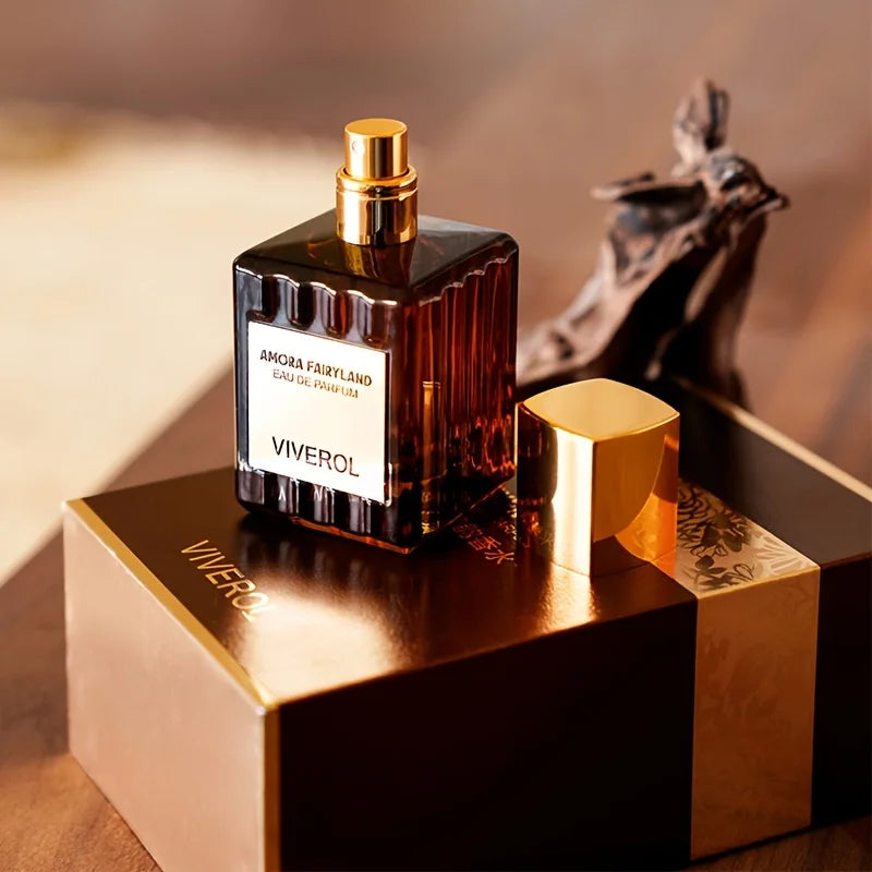 ✨ 50ml Amber-Hued Gold-Capped Perfume – Mystical & Luxurious