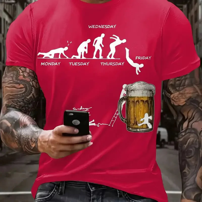🍺 Lustiges Bier T-Shirt für Herren – 3D Print Sommer Party Tee 👕