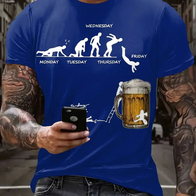 🍺 Lustiges Bier T-Shirt für Herren – 3D Print Sommer Party Tee 👕