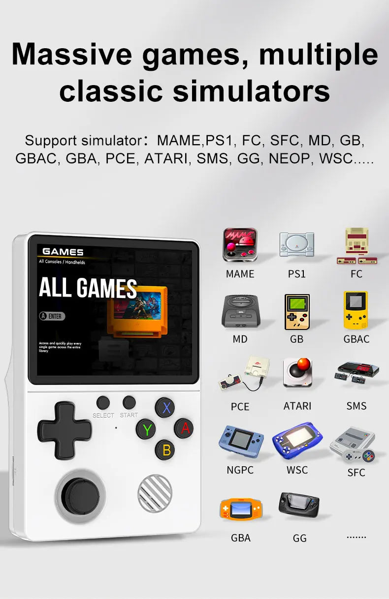 🚀 GB350 Handheld Game Console – Multi-Plattform, HD IPS Screen, 3D Joystick, Ergonomisch