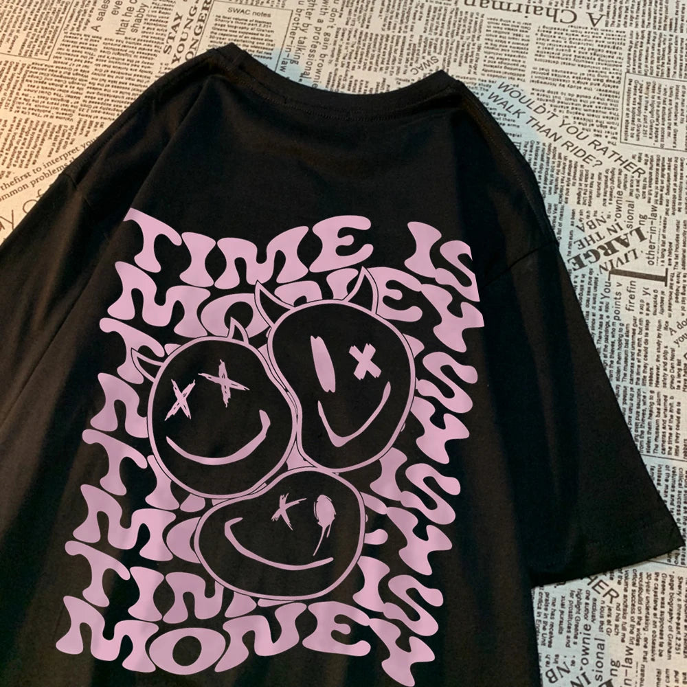 Funny “Time Is Money” Oversize T-Shirt – Unisex Sommer Basic