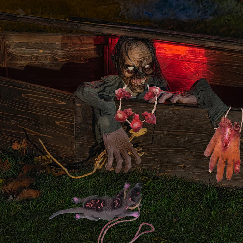 🕸️ Halloween Horror Deko – Blutige Hände, Füße & Tiere zum Aufhängen