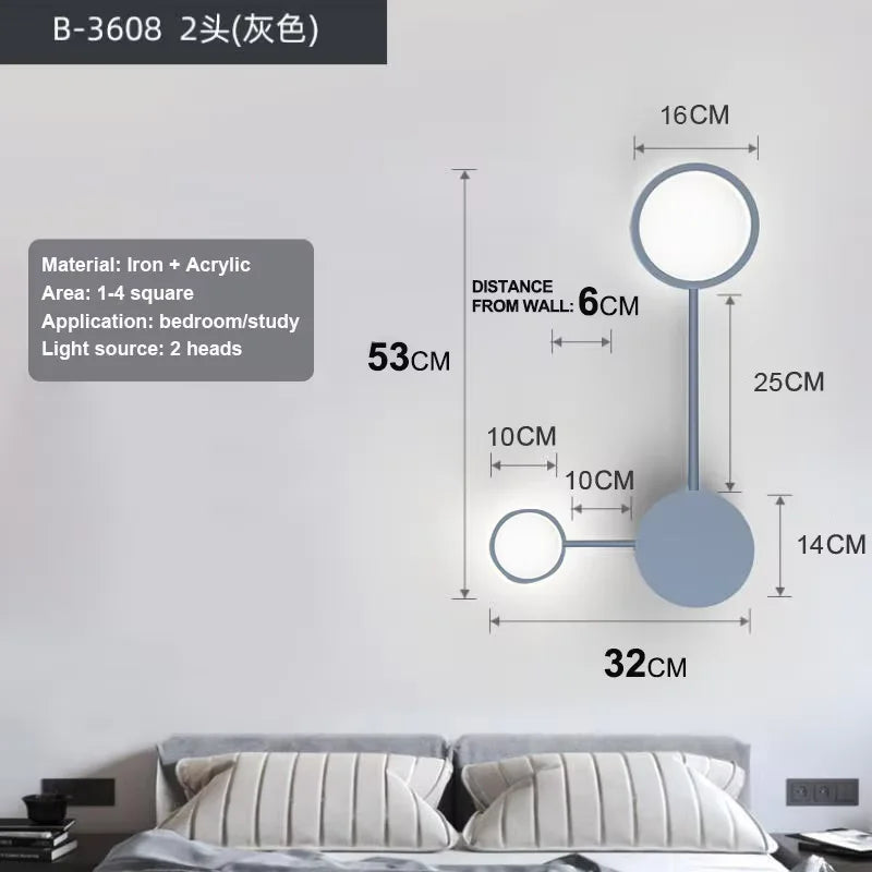 Nordic Minimalistische LED Wandleuchte – Modern, Schlafzimmer, Wohnzimmer & Treppenbeleuchtung