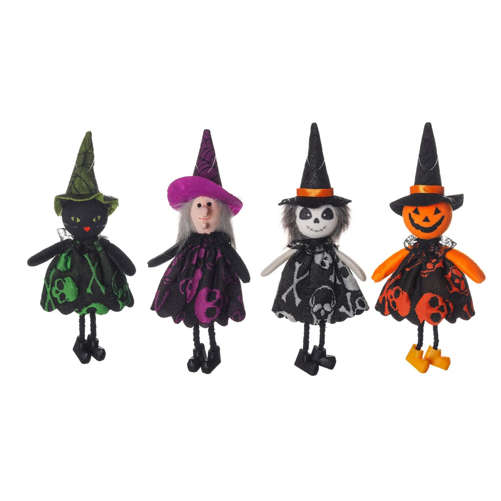 Halloween Hängefiguren – Kürbis, Hexe, Geist & Katze