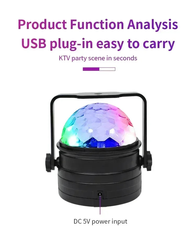 RGB LED Disco Kugel – Soundgesteuerte Party Lampe mit Fernbedienung