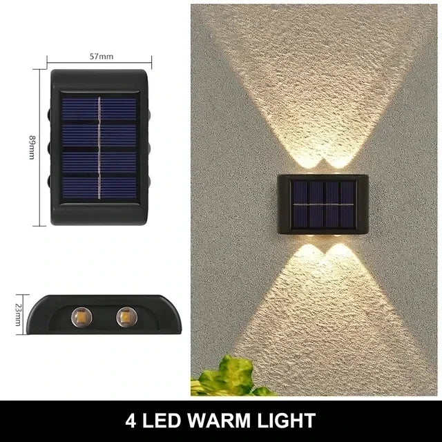 Solar LED Außenwandleuchte – 12 LEDs, Wasserdicht, Garten- & Balkonbeleuchtung, Dekorative Atmosphäre