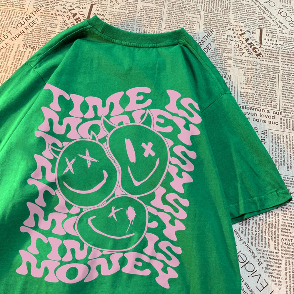 Funny “Time Is Money” Oversize T-Shirt – Unisex Sommer Basic