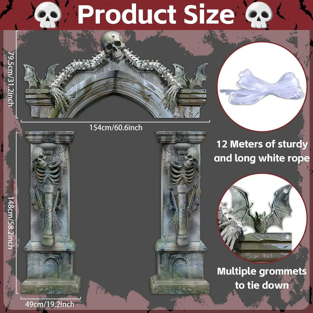 Halloween Torbogen mit Skeletten – Gruselige Party Deko