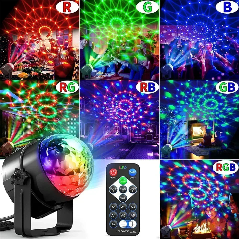 RGB LED Disco Kugel – Soundgesteuerte Party Lampe mit Fernbedienung
