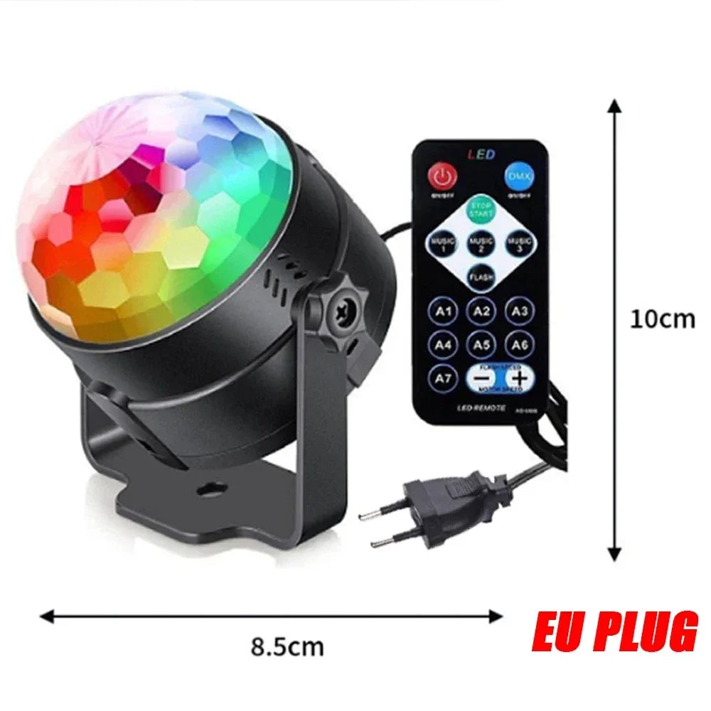 RGB LED Disco Kugel – Soundgesteuerte Party Lampe mit Fernbedienung