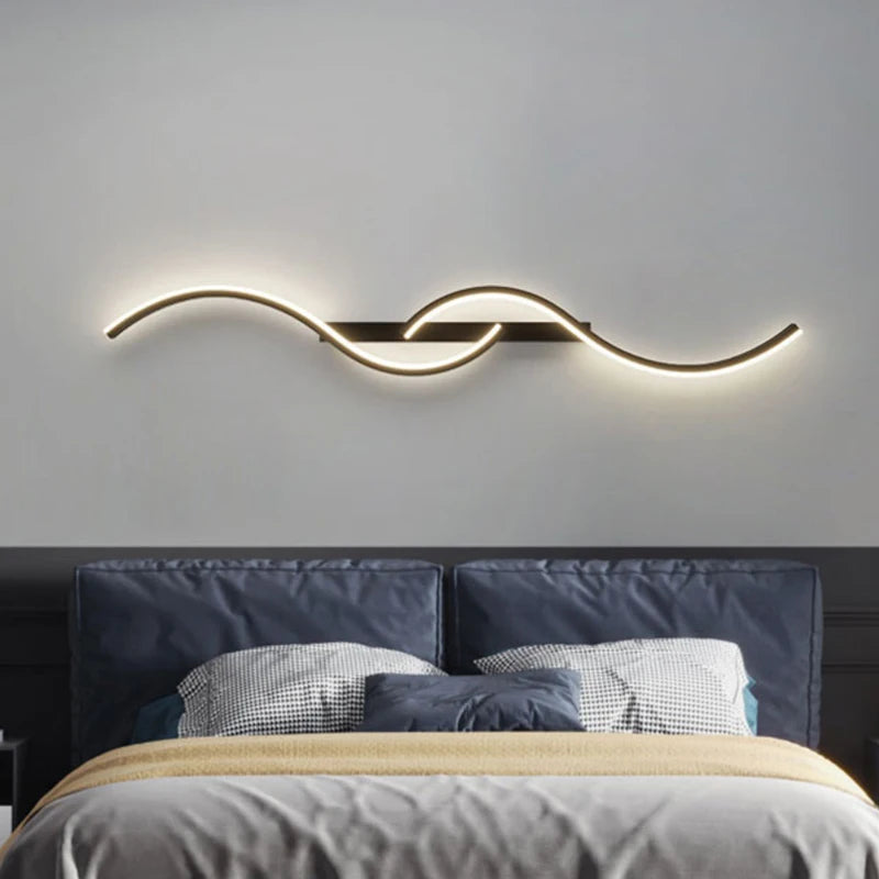 Moderne LED Wandlampe – Minimalistisch, Schlafzimmer & Wohnzimmer, Langstreifen-Wandleuchte