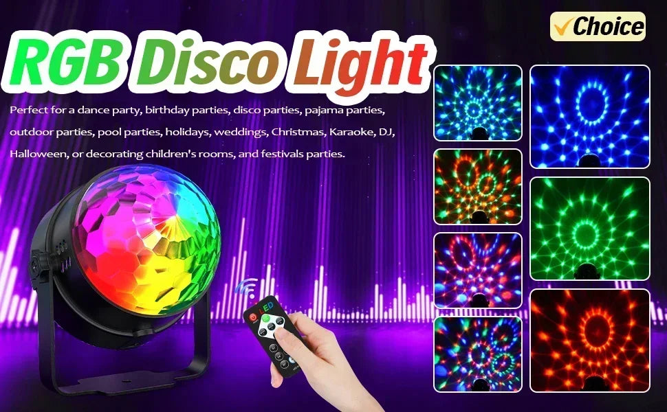 RGB LED Disco Kugel – Soundgesteuerte Party Lampe mit Fernbedienung