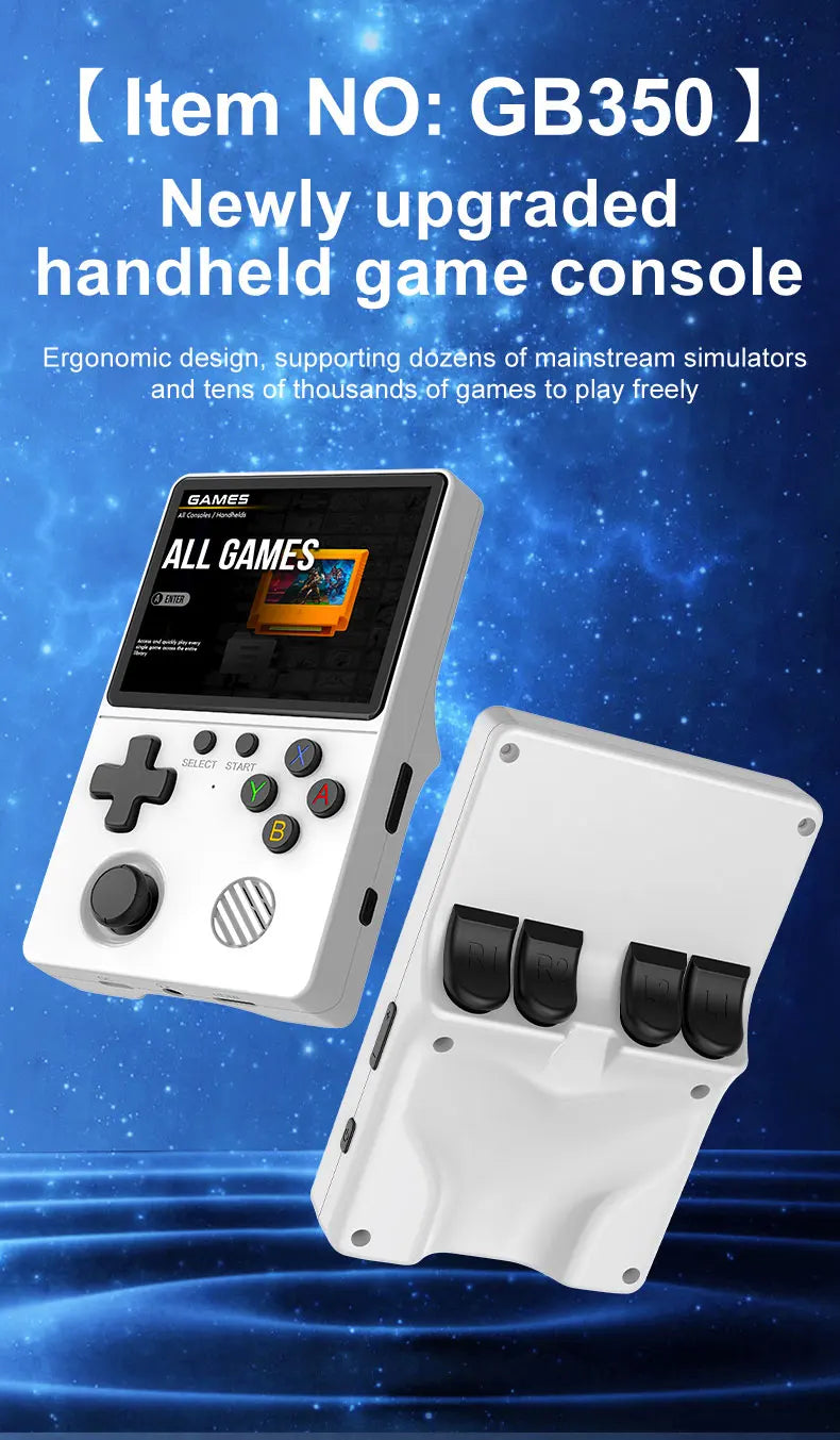 🚀 GB350 Handheld Game Console – Multi-Plattform, HD IPS Screen, 3D Joystick, Ergonomisch