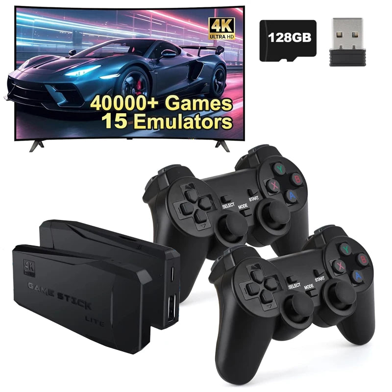 🚀 M8 GameStick Retro Video Game Console – 40.000 Spiele, 2.4G Wireless Controller, HDMI 4K