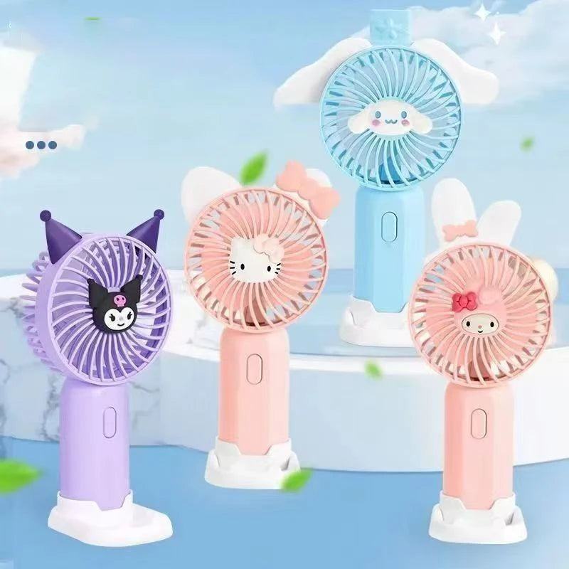 💨 Sanrio Mini-Handventilator – Hello Kitty, Kuromi, Cinnamoroll & Melody 🌟 Tragbar & Wiederaufladbar 🔋
