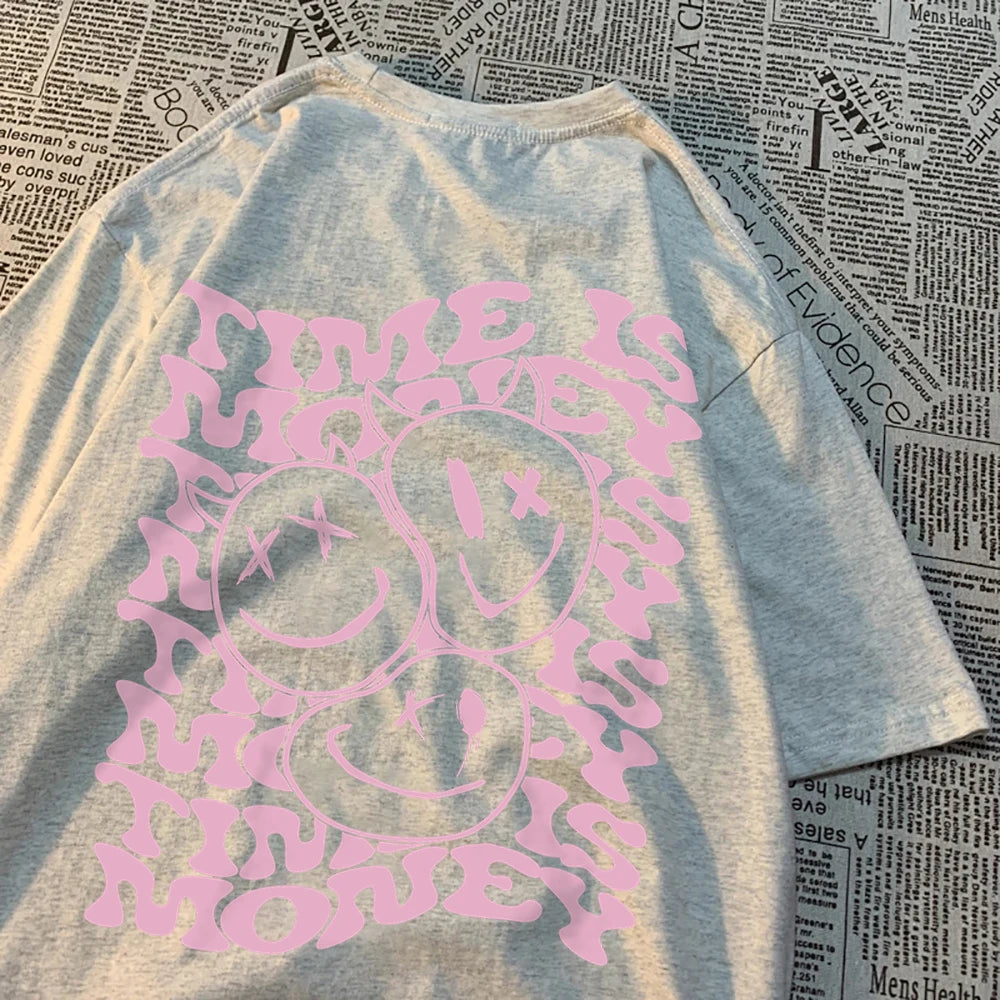 Funny “Time Is Money” Oversize T-Shirt – Unisex Sommer Basic