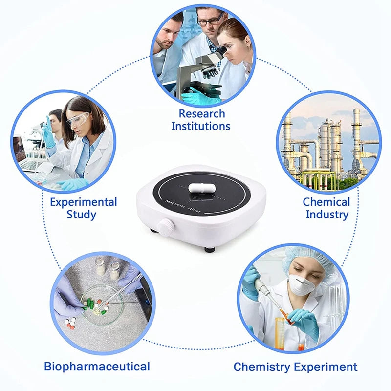 Magnetrührer Mini Lab Mixer – Tragbare Rührplatte mit Rührstab, 4000RPM, 2L Kapazität, EU Plug