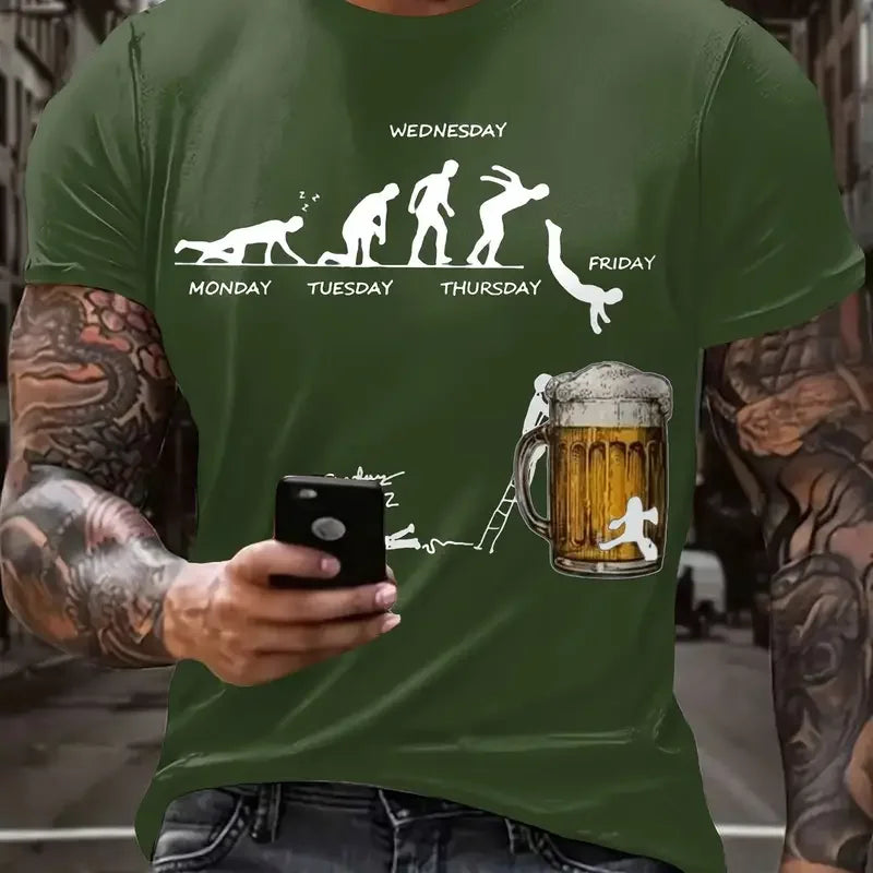 🍺 Lustiges Bier T-Shirt für Herren – 3D Print Sommer Party Tee 👕
