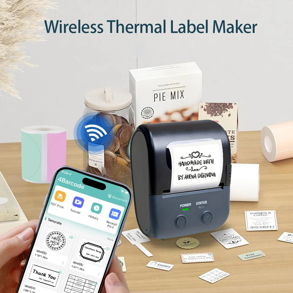 🖨️ Mini Bluetooth Thermodrucker – Tragbarer Etiketten- & Sticker-Drucker 📱✨