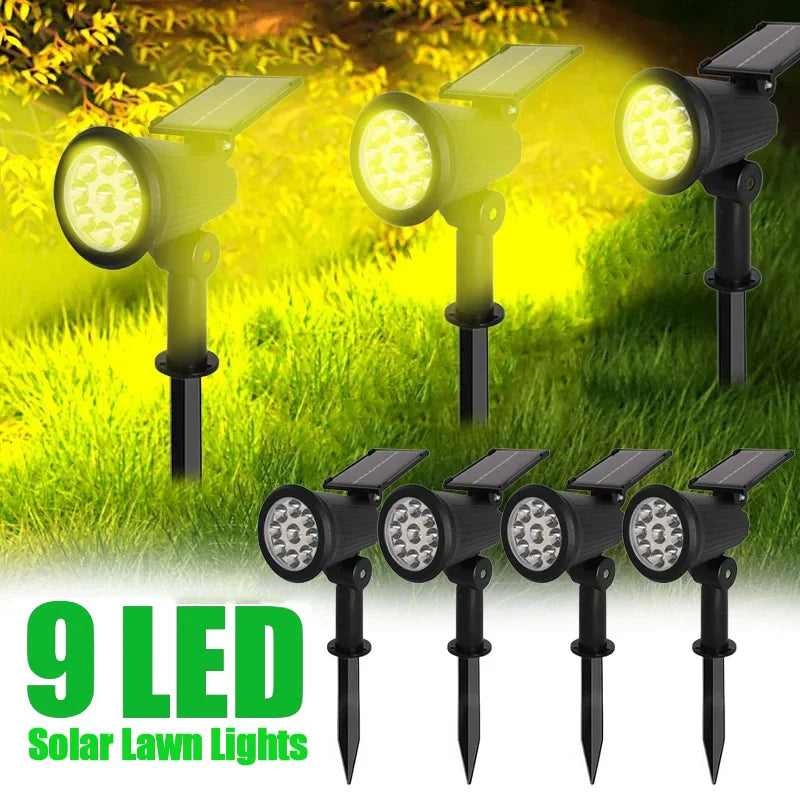 ☀️ 9 LED Solar Spotlights – Helles Licht für Garten & Outdoor