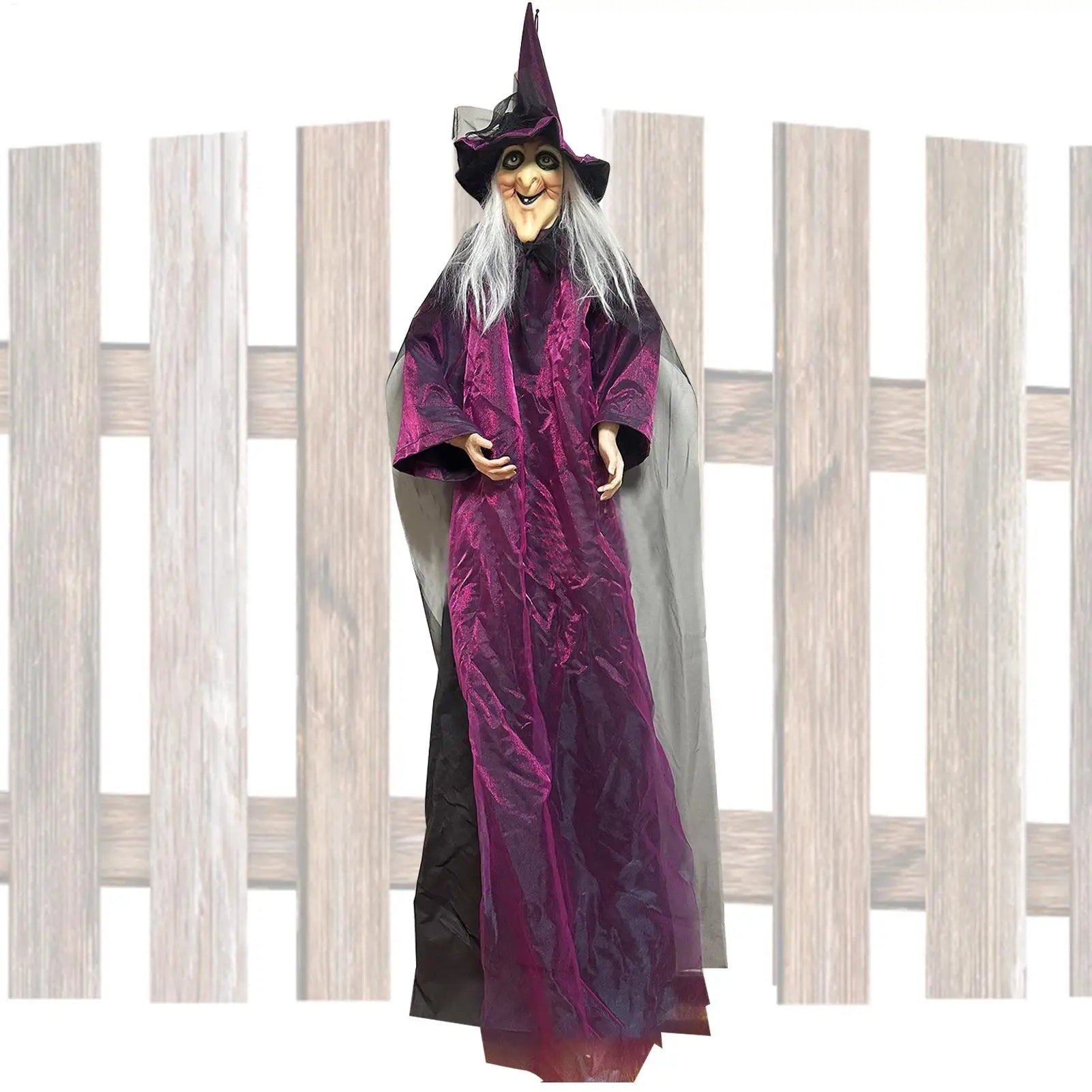 Halloween Hexe mit Sound & LED-Augen – Bewegliche Deko