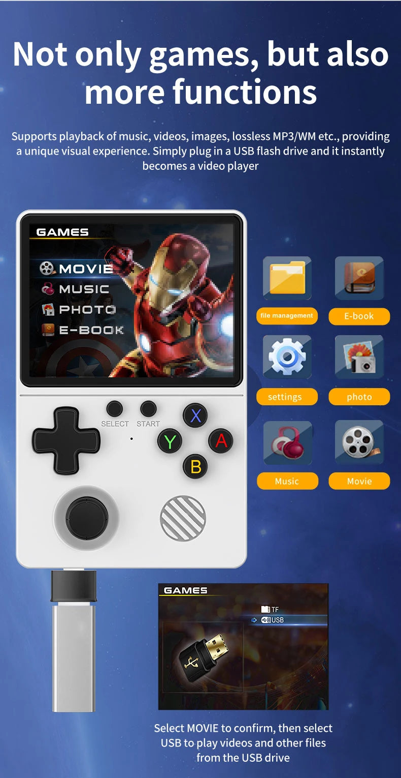 🚀 GB350 Handheld Game Console – Multi-Plattform, HD IPS Screen, 3D Joystick, Ergonomisch