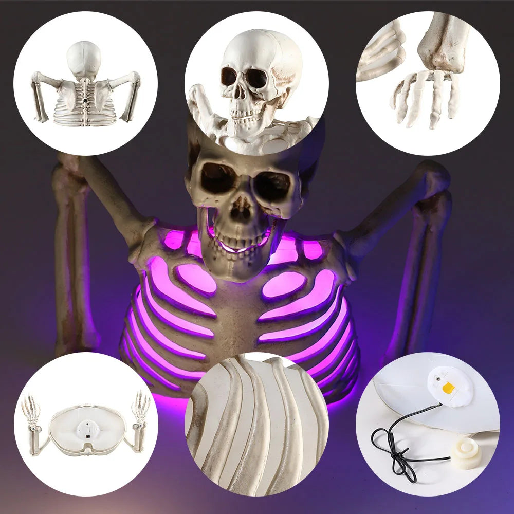 💀 Leuchtendes Halloween Skelett – Gruselige Deko für Haus & Garten