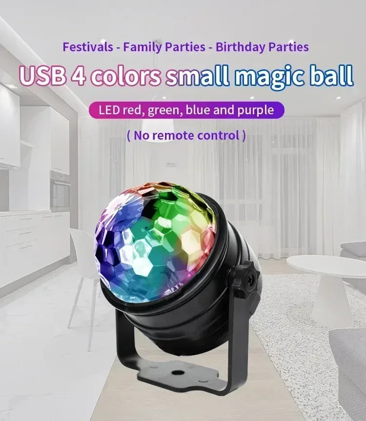 RGB LED Disco Kugel – Soundgesteuerte Party Lampe mit Fernbedienung