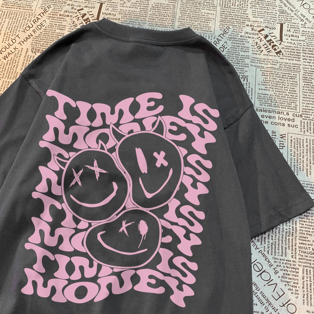 Funny “Time Is Money” Oversize T-Shirt – Unisex Sommer Basic