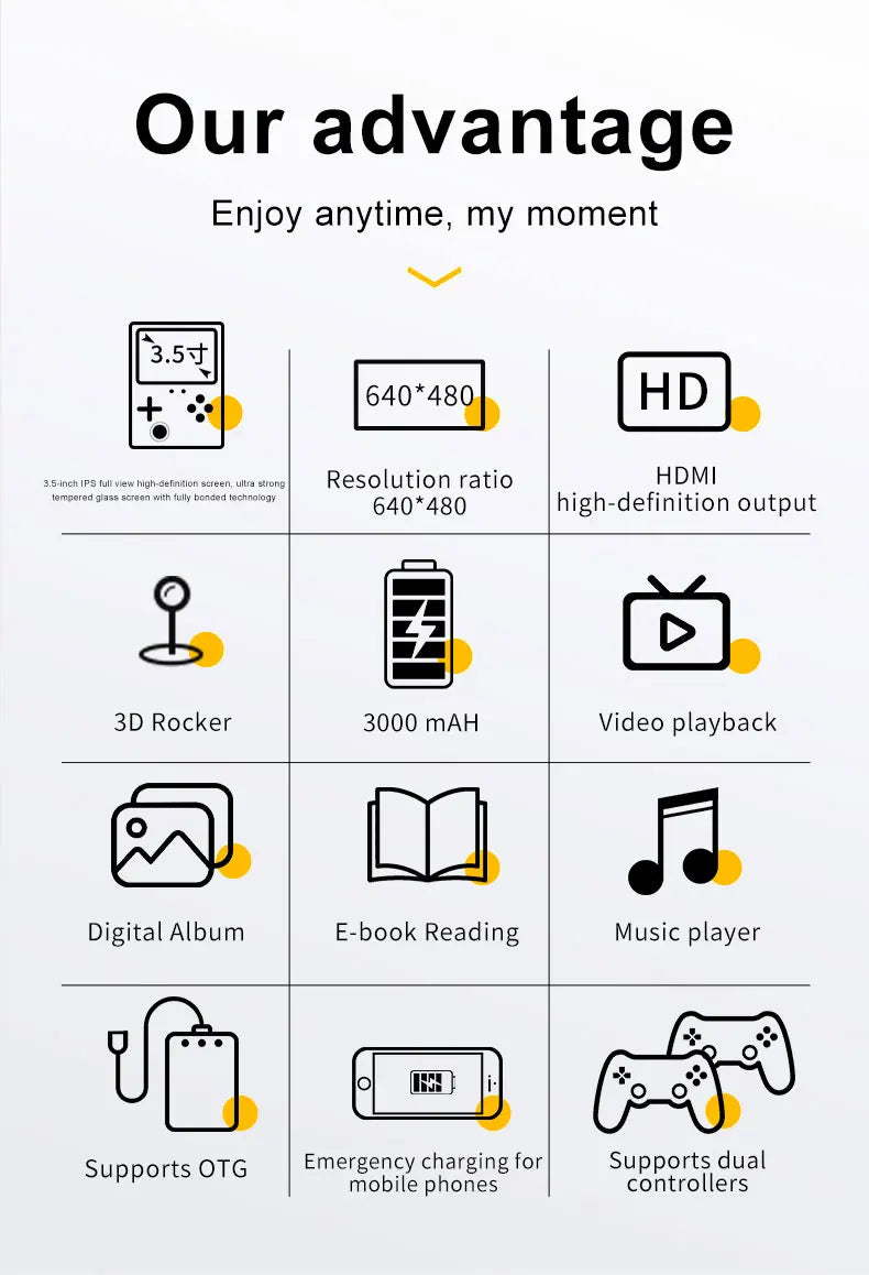 🚀 GB350 Handheld Game Console – Multi-Plattform, HD IPS Screen, 3D Joystick, Ergonomisch