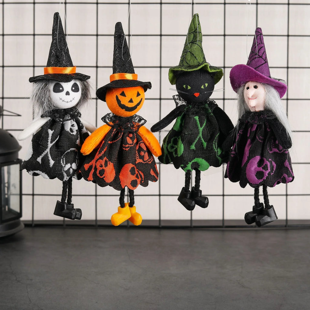 Halloween Hängefiguren – Kürbis, Hexe, Geist & Katze