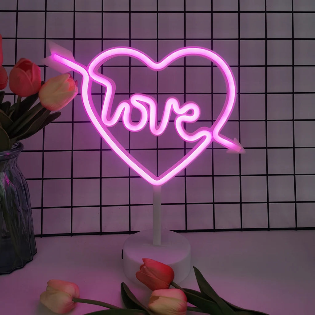 Neon LED Dekolicht – USB & Batterie betrieben, Tisch- & Raumdekoration, Party & Heim