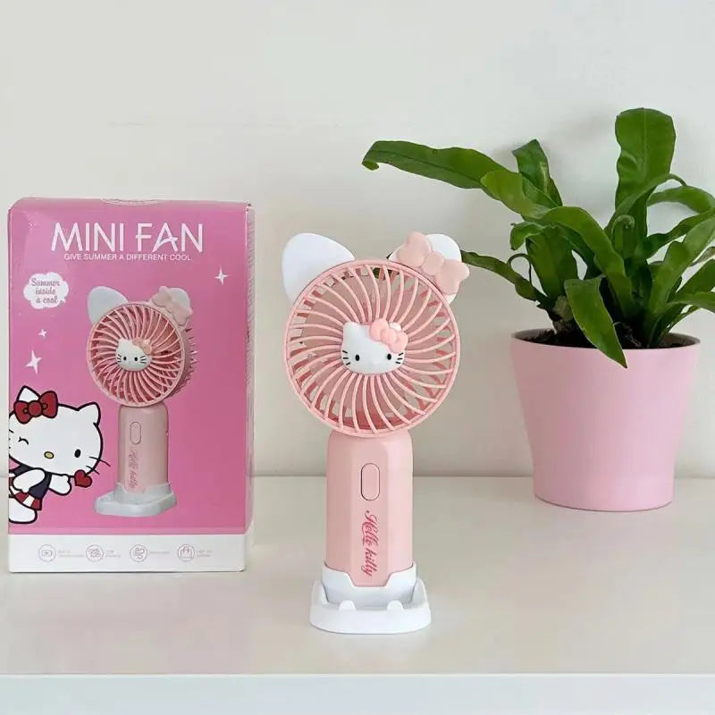 💨 Sanrio Mini-Handventilator – Hello Kitty, Kuromi, Cinnamoroll & Melody 🌟 Tragbar & Wiederaufladbar 🔋