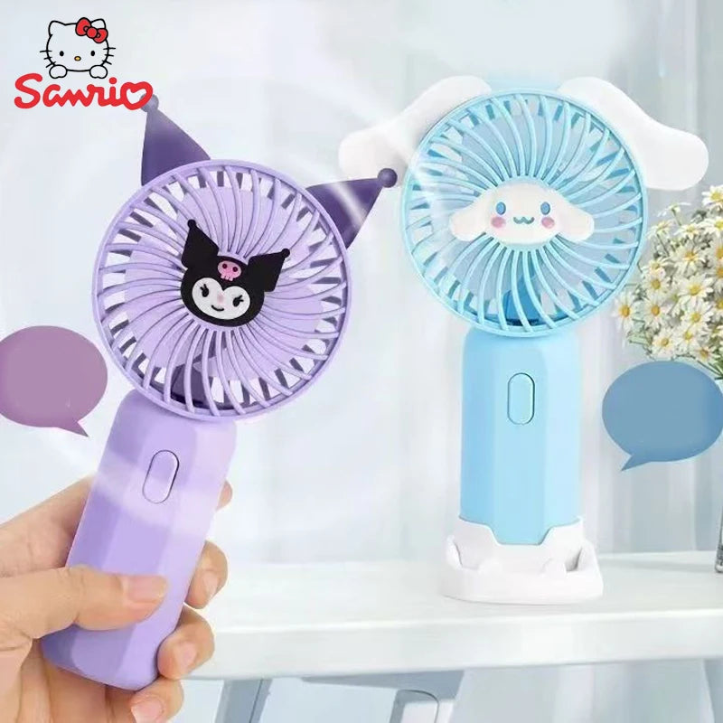 💨 Sanrio Mini-Handventilator – Hello Kitty, Kuromi, Cinnamoroll & Melody 🌟 Tragbar & Wiederaufladbar 🔋