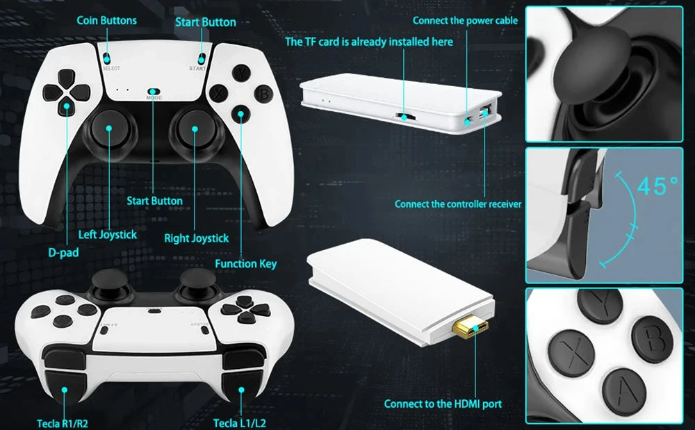 🎮 4K TV Game Stick M15 – 20.000 Spiele in einem Gerät