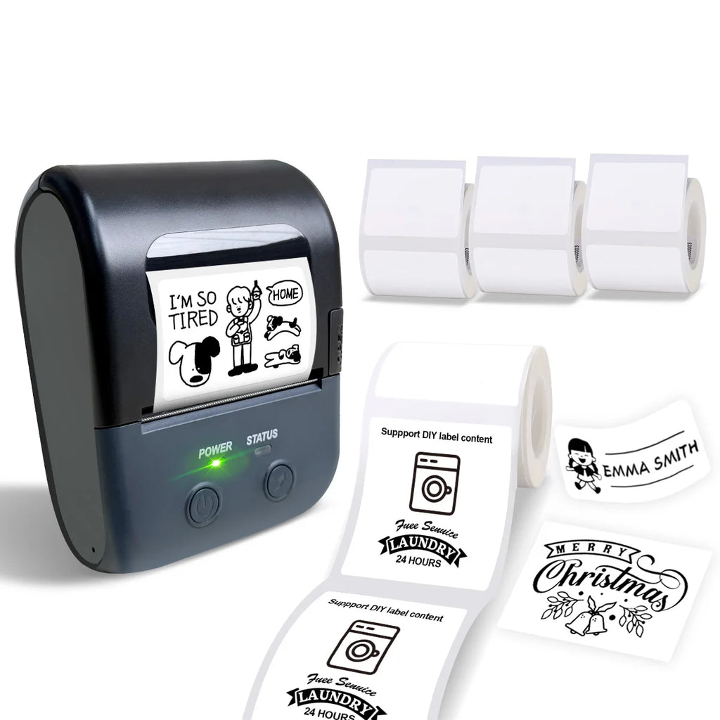 🖨️ Mini Bluetooth Thermodrucker – Tragbarer Etiketten- & Sticker-Drucker 📱✨