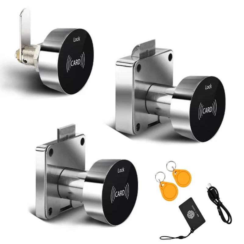 Smart Mini RFID Schrankschloss – Elektronisches Schloss mit IC-Karte, wiederaufladbarer Akku, geeignet für Schränke, Spinde, Schubladen & Briefkästen, sicher & einfach per Karte entsperren